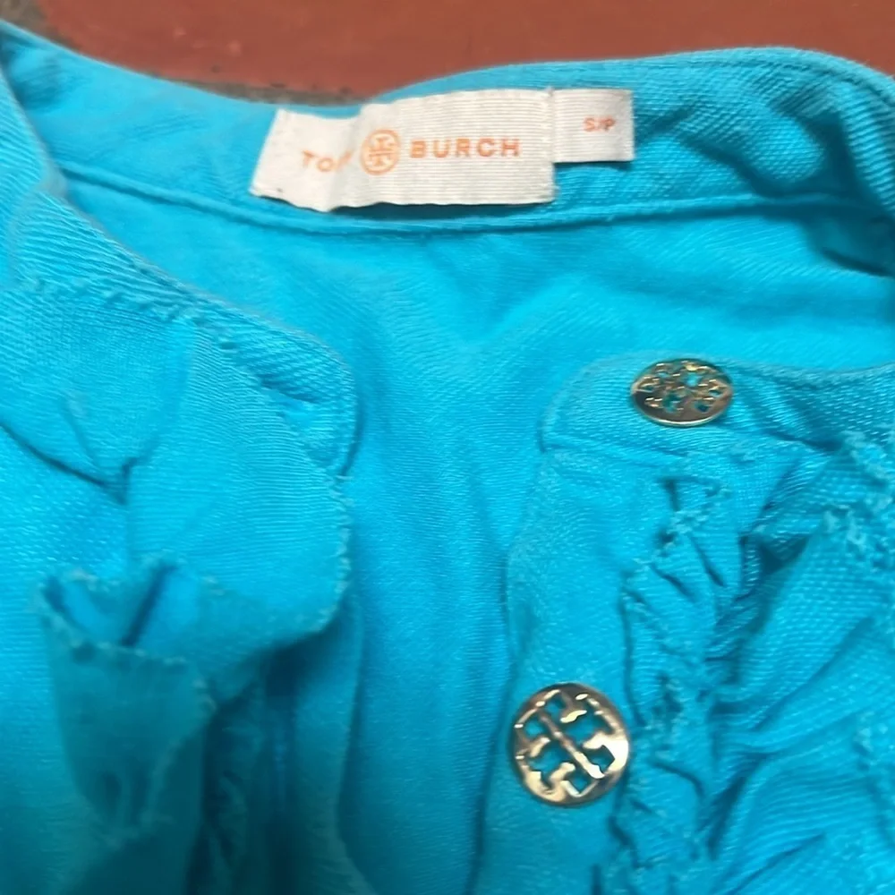 Tory Burch Blue Top - Has Small Stain At Front